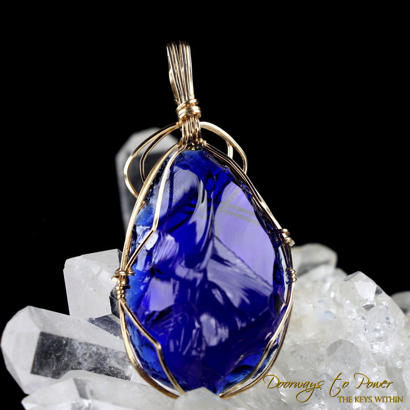 Tanzanite Fire Andara Crystal Pendant 14k 'L u M i N a R y'