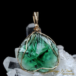 Thoth the Atlantean Emerald Green Andara Pendant 14k