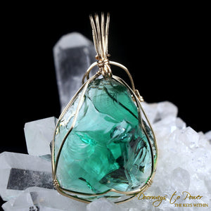 Thoth the Atlantean Emerald Green Andara Pendant 14k