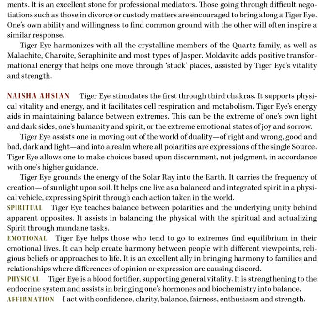 Tiger eye Crystal Properties