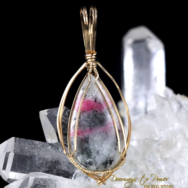 Tugtupite Crystal Pendant 14k