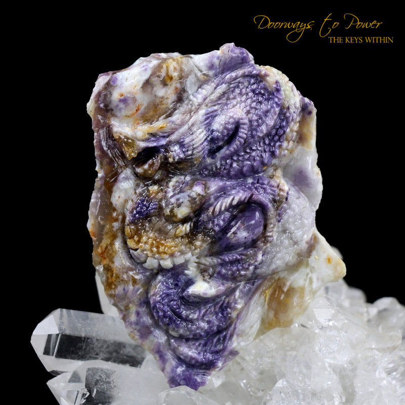Violet Flame Opal Dragon Crystal Carving 
