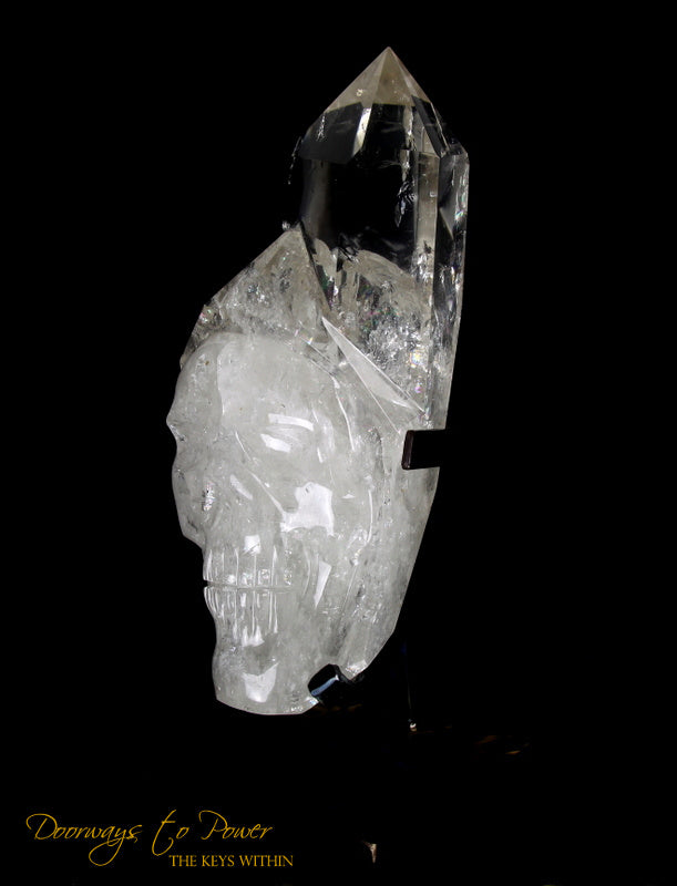 XL Clear Quartz Crystal GUARDIAN Skull Powerful 