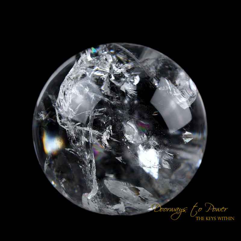 Lemurian Light Quartz Crystal Sphere 'Holographic Connection'