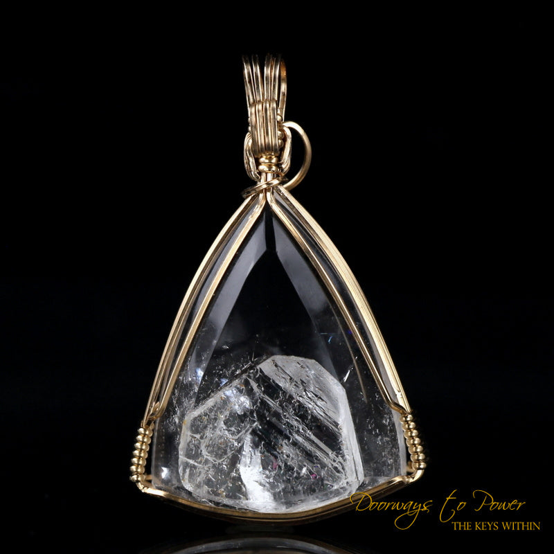 Era of Light Lemurian Manifestation Quartz Pendant 14k