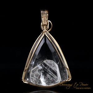 Era of Light Lemurian Manifestation Quartz Pendant 14k