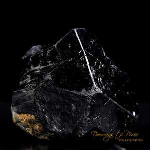 Black Tourmaline Etched Record Keeper Crystal Cannon 'Armor Grid'