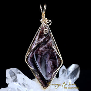 Charoite Crystal Pendant 14k