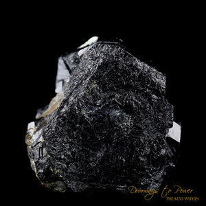 Black Tourmaline Etched Record Keeper Crystal Cannon 'Armor Grid'