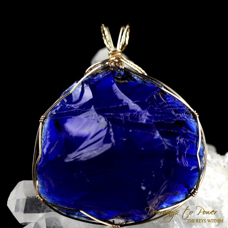 Tanzanite Fire Andara Crystal Pendant 14k 'L u M i N a R y'