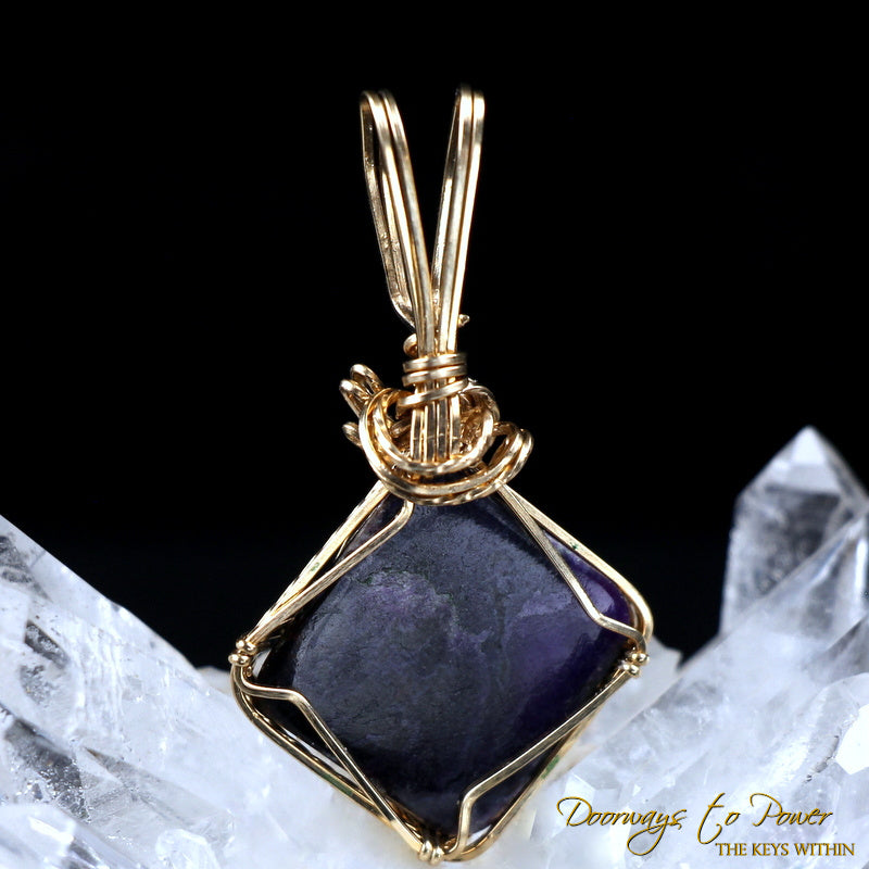 Sugilite Crystal Pendant 14k 'Beacon of Light'