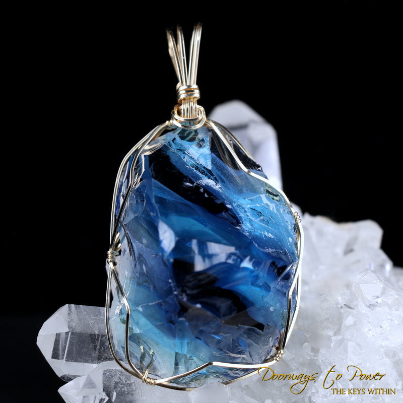 Oracle Eye Monatomic Andara Crystal Pendant 14k