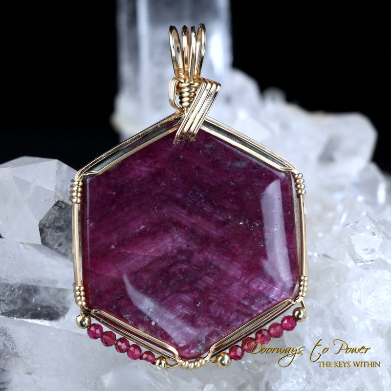Ruby Crystal Pendant 14k
