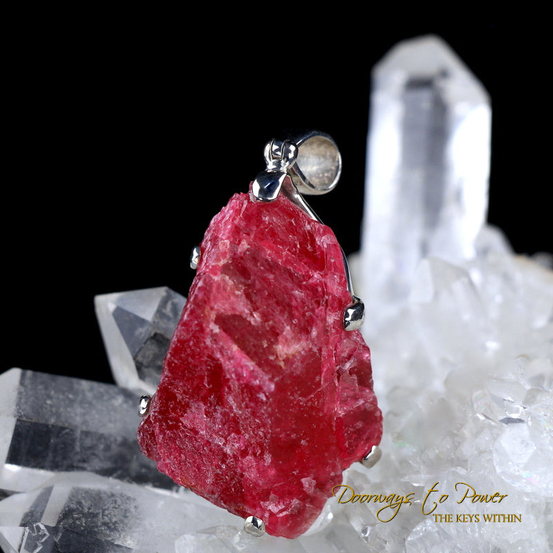 Rhodonite Crystal Pendant 925 SS