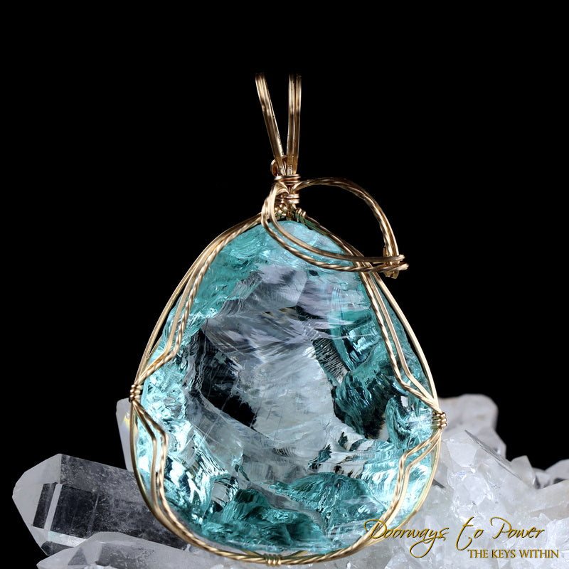 Aqua Serenity Andara Pendant 14k 'Atlantean Hologram' Ultra Rare 1995
