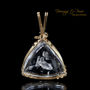 Era of Light Lemurian Manifestation Quartz Pendant 14k