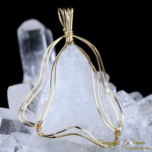 Natrolite Crystal Pendant 14k