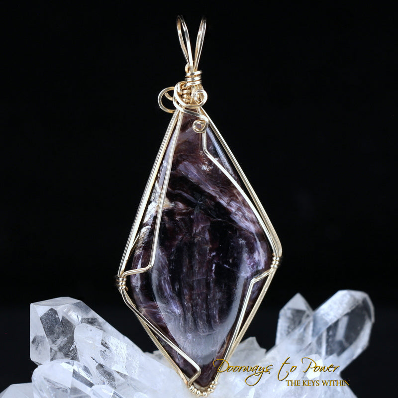 Charoite Crystal Pendant 14k