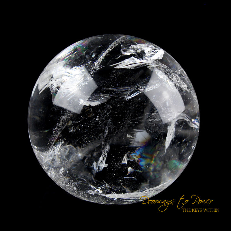 Lemurian Light Quartz Crystal Sphere 'Holographic Connection'