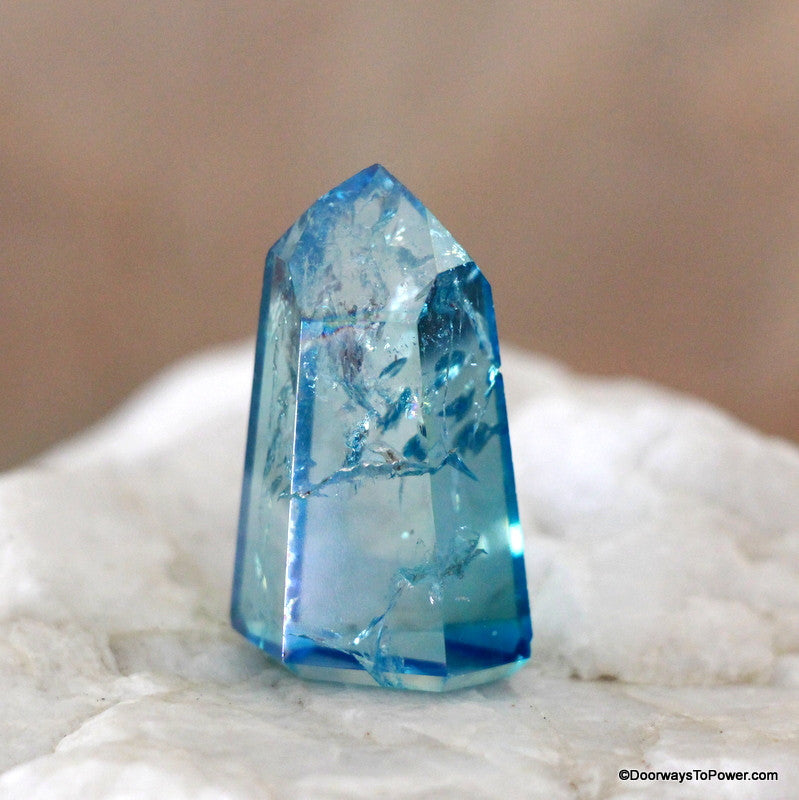 Aqua Aura Quartz Crystal Tower Master Dow