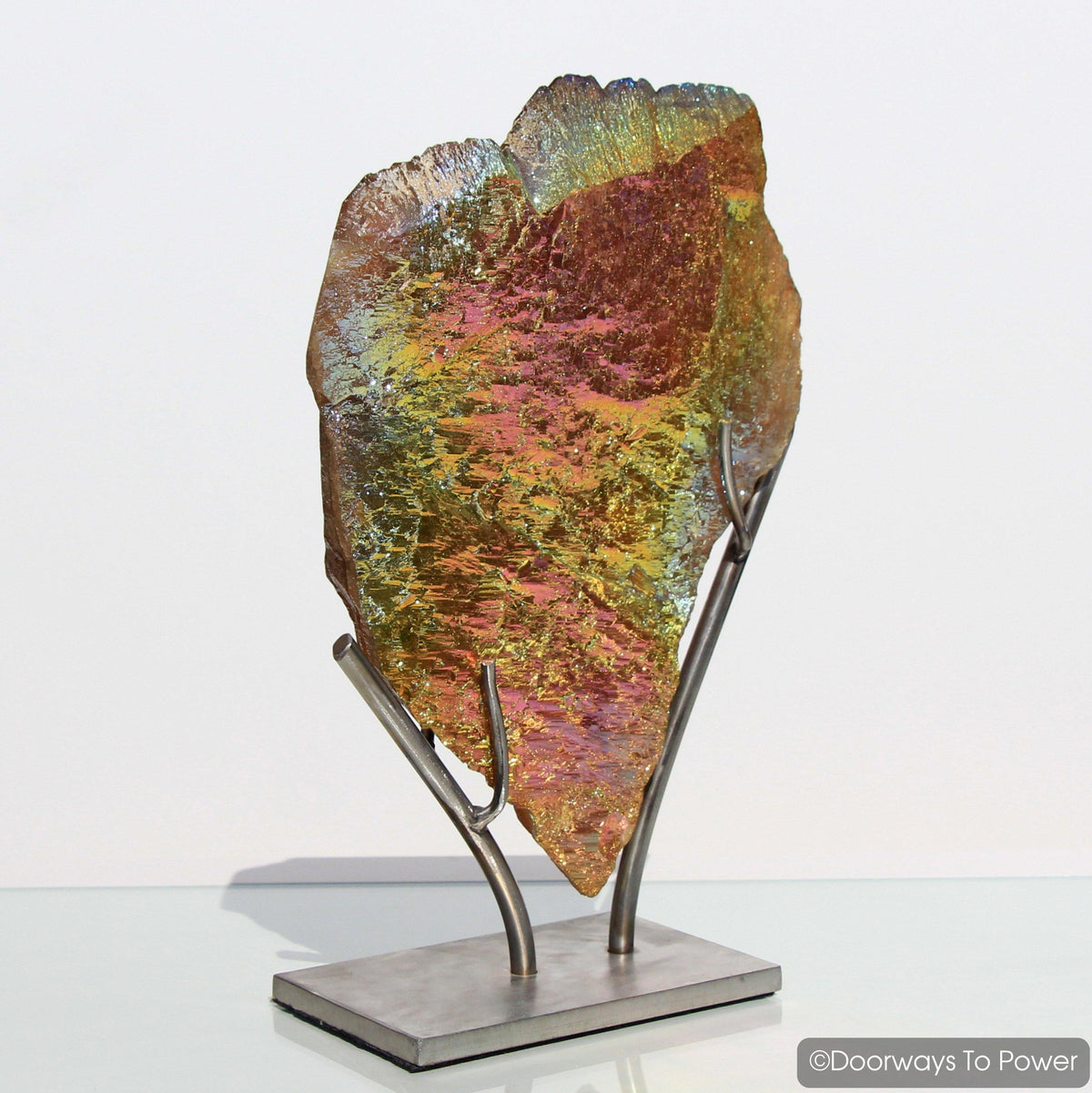 Himalayan Quartz Golden Rose Aura Tabular Crystal Sculpture