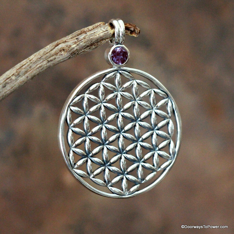 Flower of Life Pendant w/ Alexandrite (Rare) Sacred Geometry