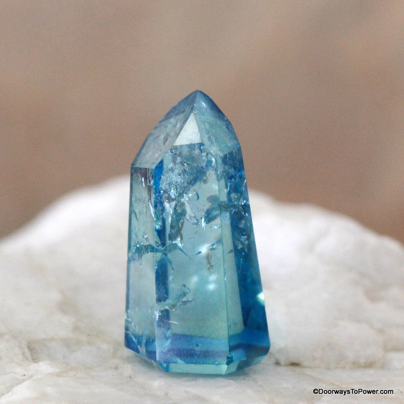 Aqua Aura Quartz Crystal Tower Master Dow