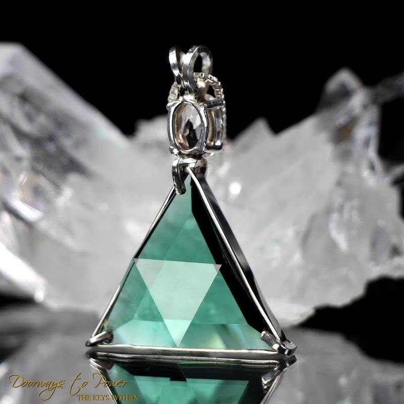  Star of David Pendant Siberian Green Quartz Danburite