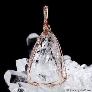 Luminescent Diamond Light Andara Rose Gold Crystal Pendant