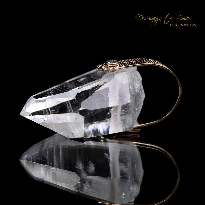 Lemurian Crystal Pendant 14k