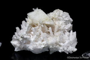 Danburite Quartz Crystal Cluster with Calcite 'Rays of Light'