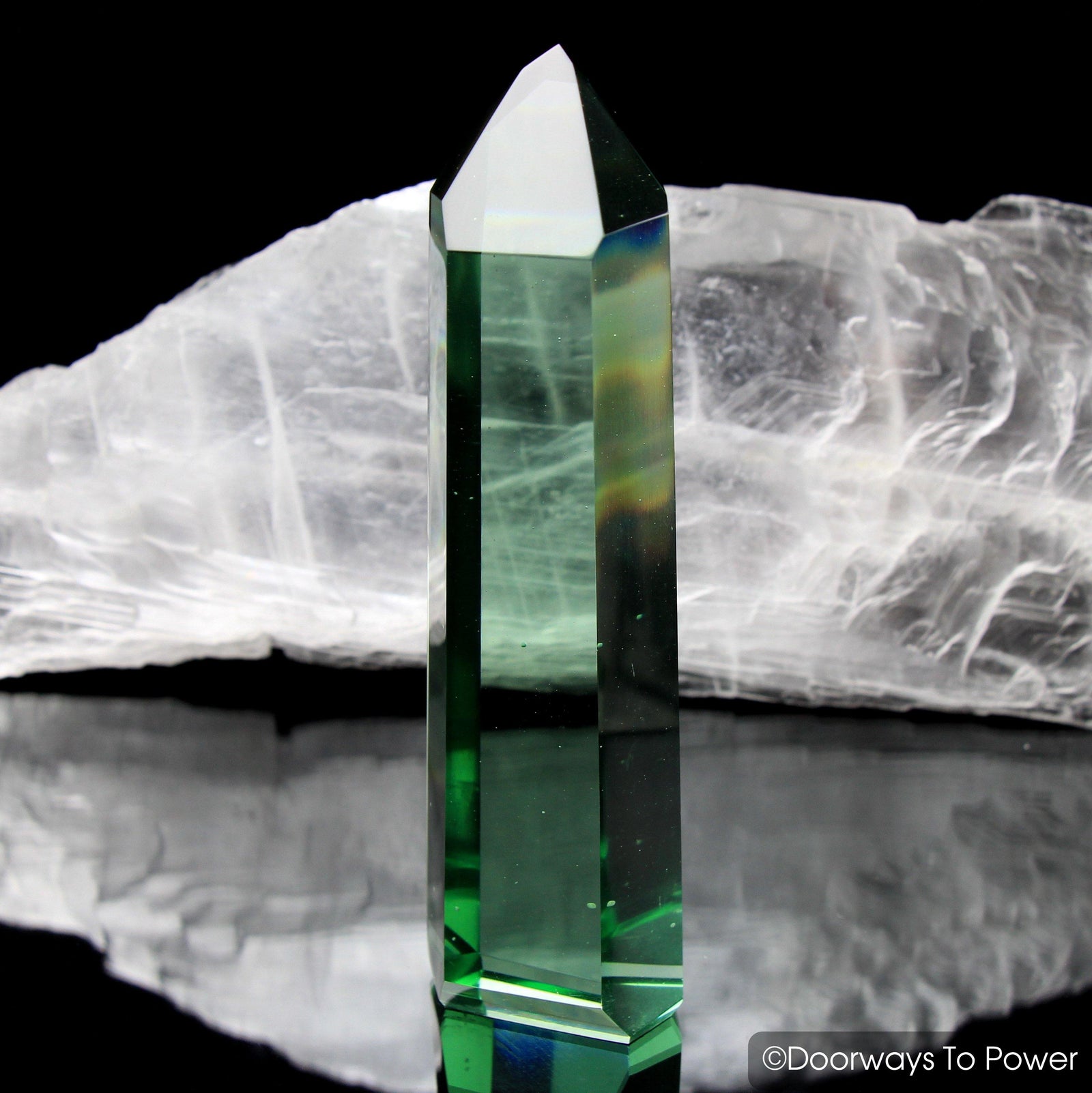 John of God Green Obsidian Casa Crystal Point