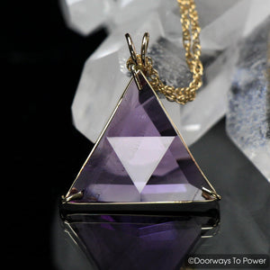 John of God Amethyst Star of David Vogel Crystal Pendant 14k