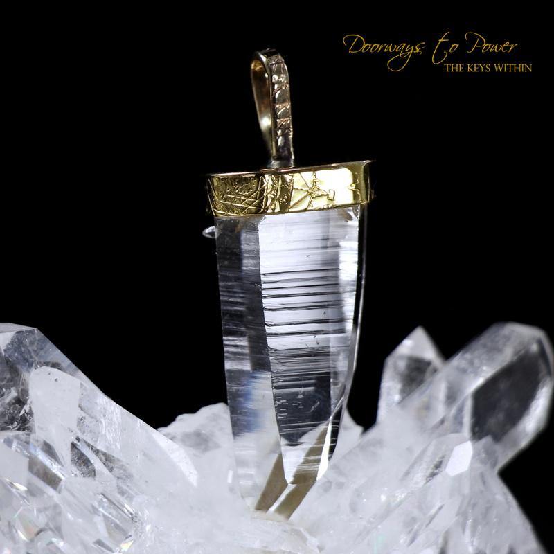 Lemurian Light Language Pendant in 14k Gold