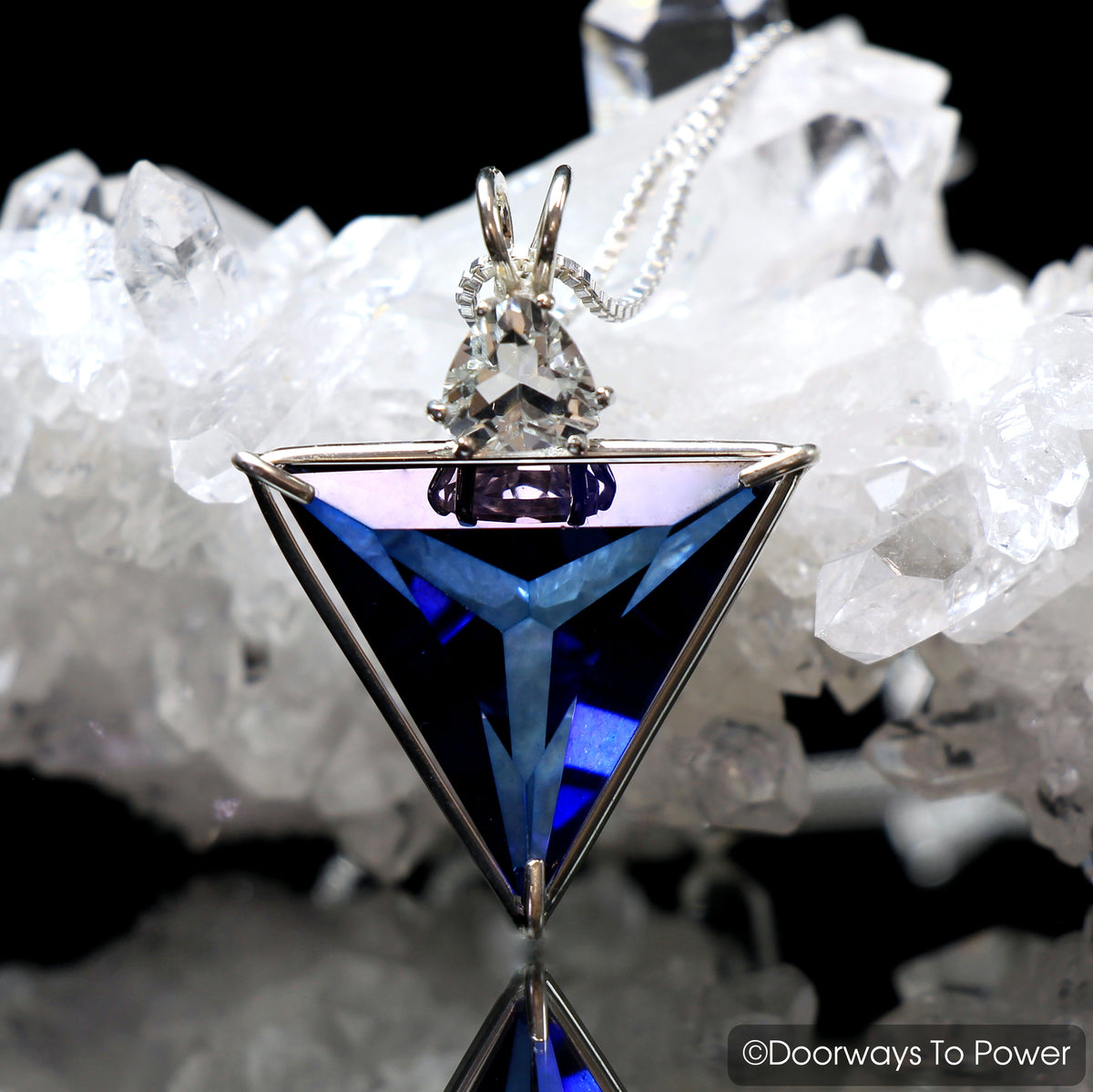 Tanzan Aura White Topaz Angelic Star Crystal Pendant