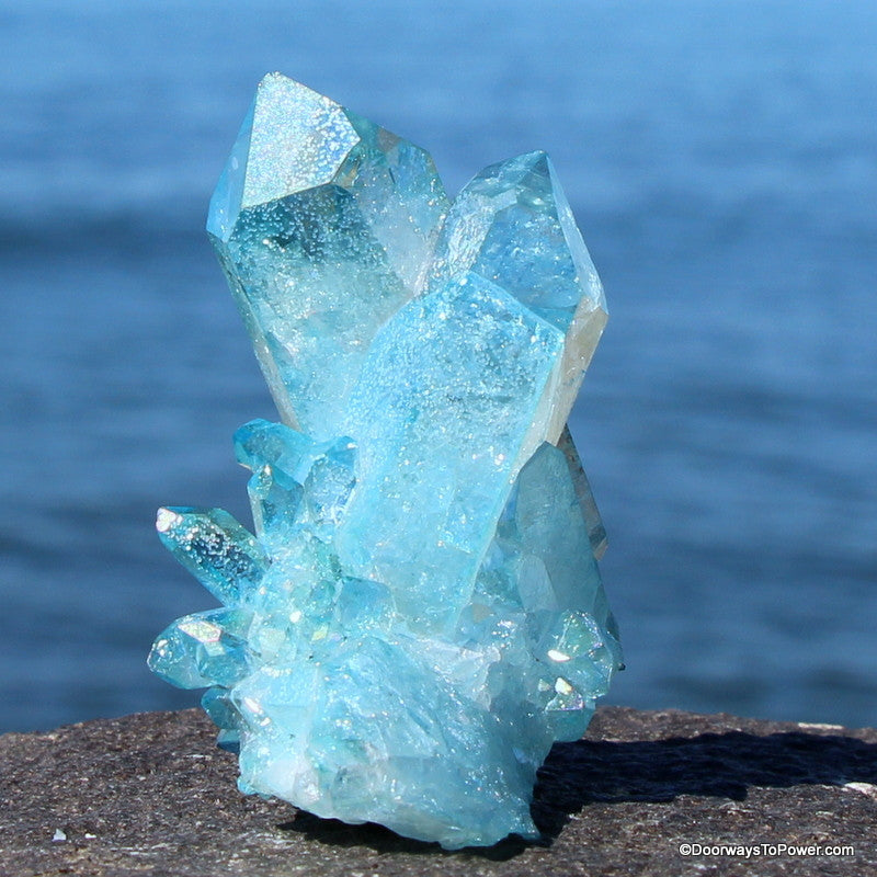 Aqua Aura Pleiadian Starbrary Crystal Cluster