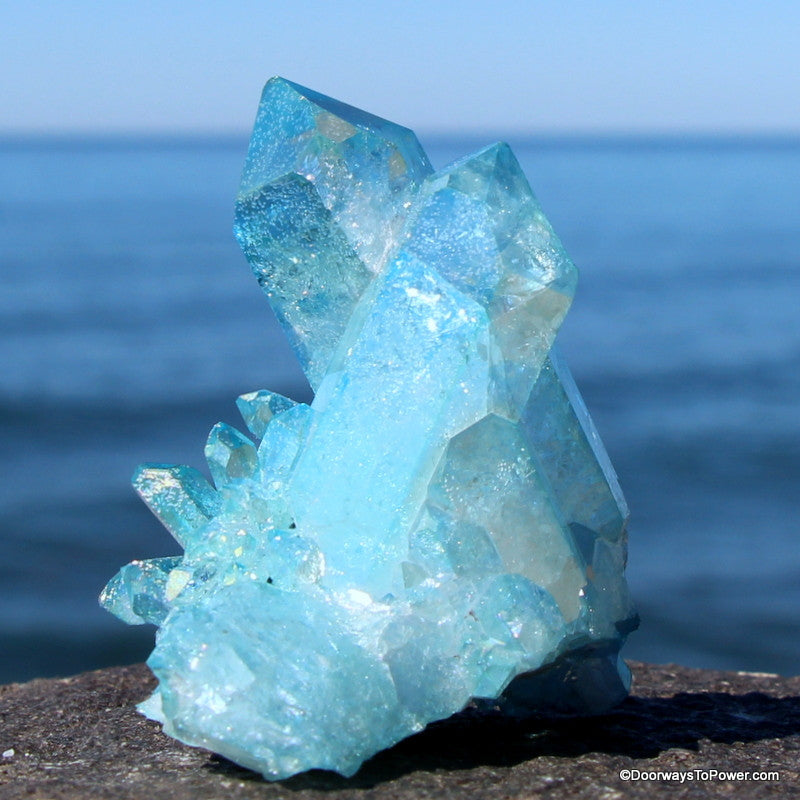 Aqua Aura Pleiadian Starbrary Crystal Cluster