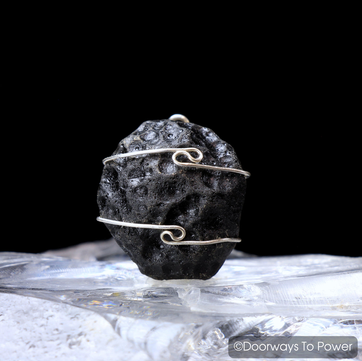 Tibetan Tektite Synergy 12 Stone Crystal Pendant .925 SS