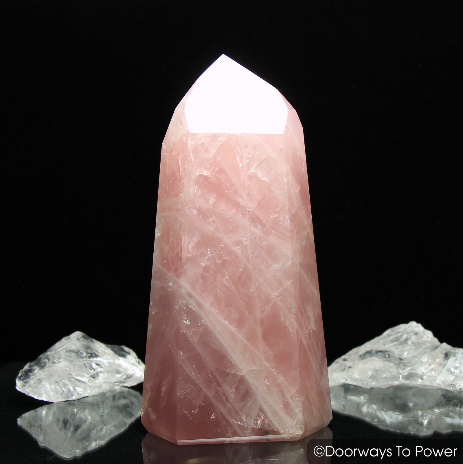 John of God Rose Quartz Master Dow Casa Crystal w/ Rainbows