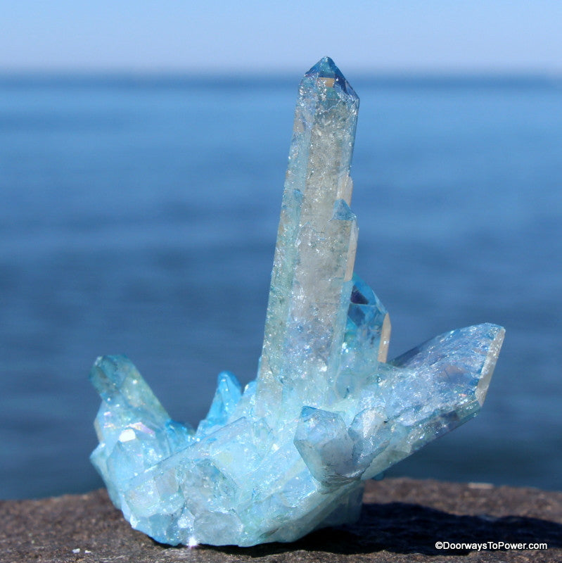 Aqua Aura Pleiadian Starbrary Crystal Cluster