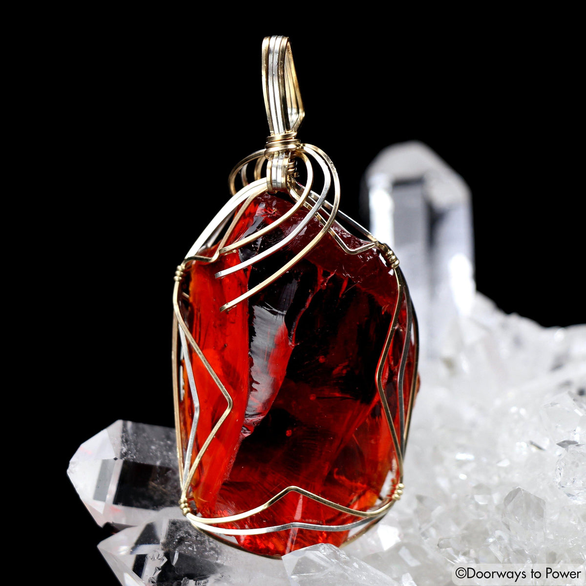 King Solomon Andara Crystal Pendant 14k Gold  