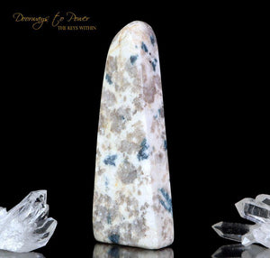 Blue Snowball Euphoralite Crystal Tower Blue Tourmaline in Quartz