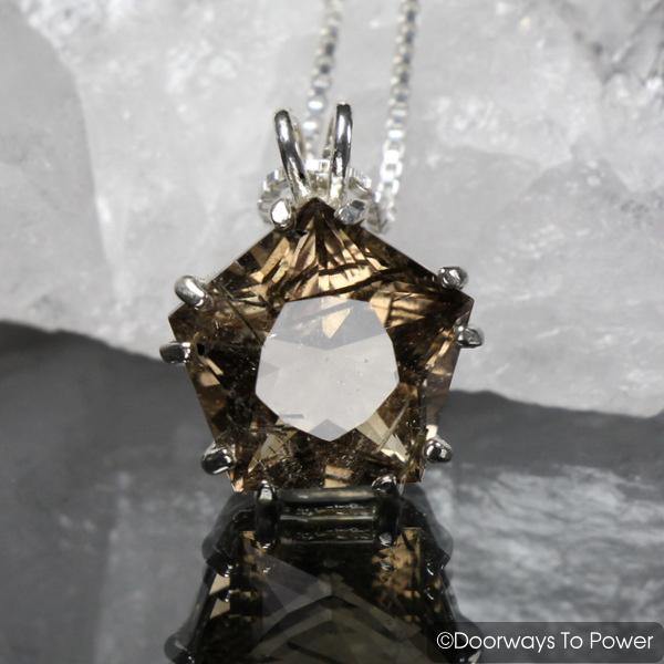 Rutilated Quartz Star of Venus Pendant