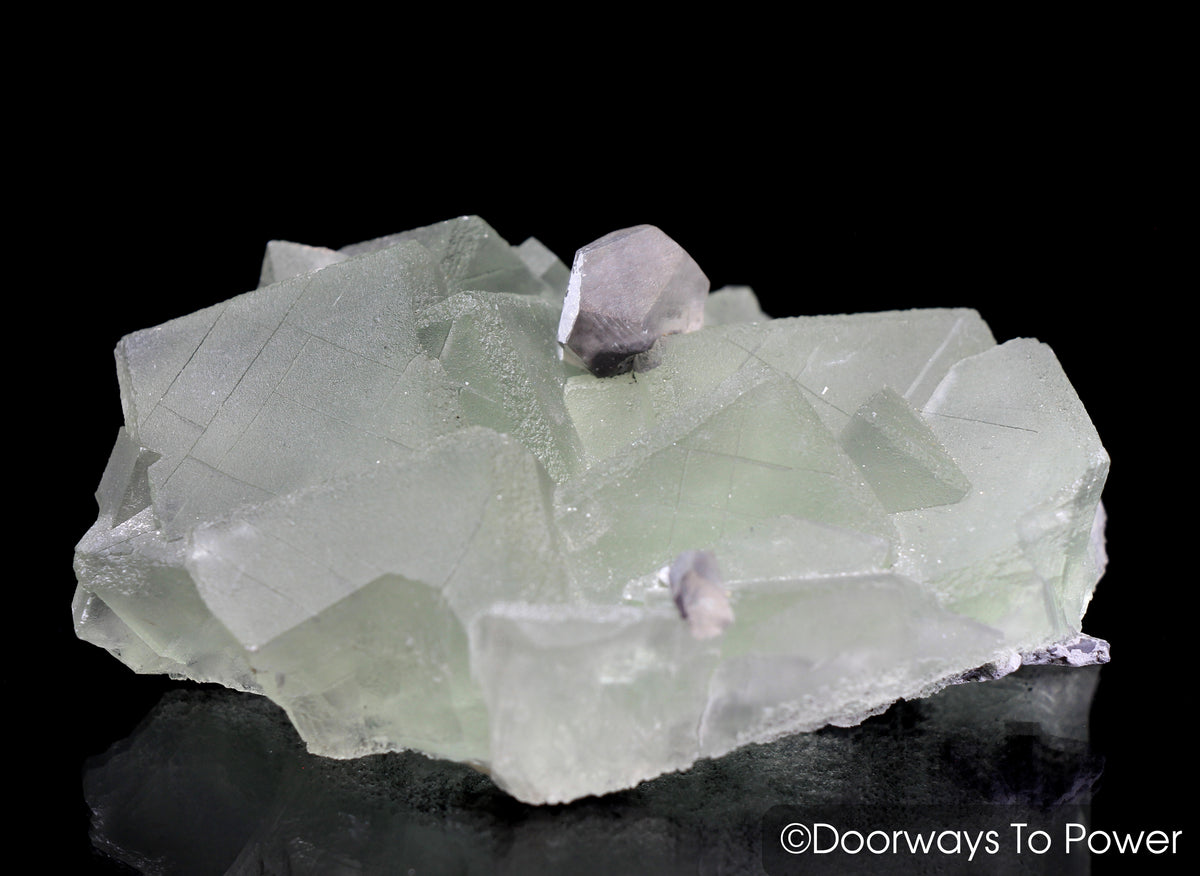 Green Fluorite with Twin Calcite Specimen A ++ Collectors Quality