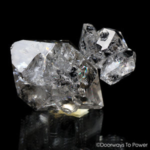 Herkimer Diamond Double Terminated Crystal with Sunken Record Keeper 'Traveler'