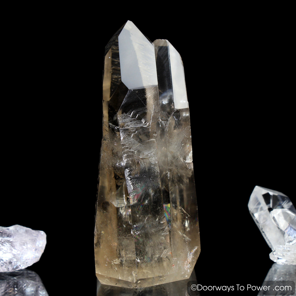 Golden Lemurian Seed Tantric Twin Record Keeper Crystal Point (RARE)