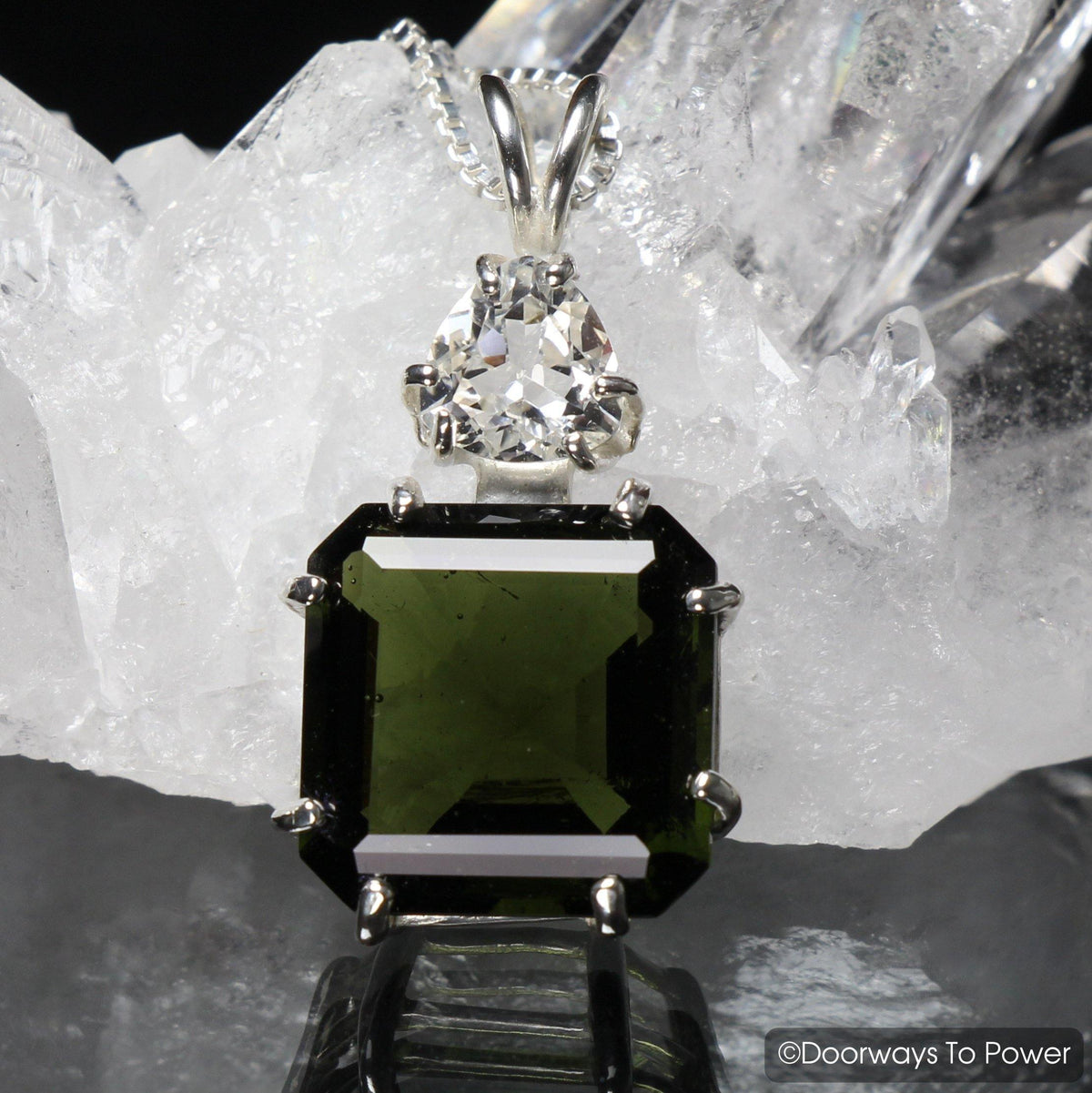 Moldavite Earth Heart Pendant 