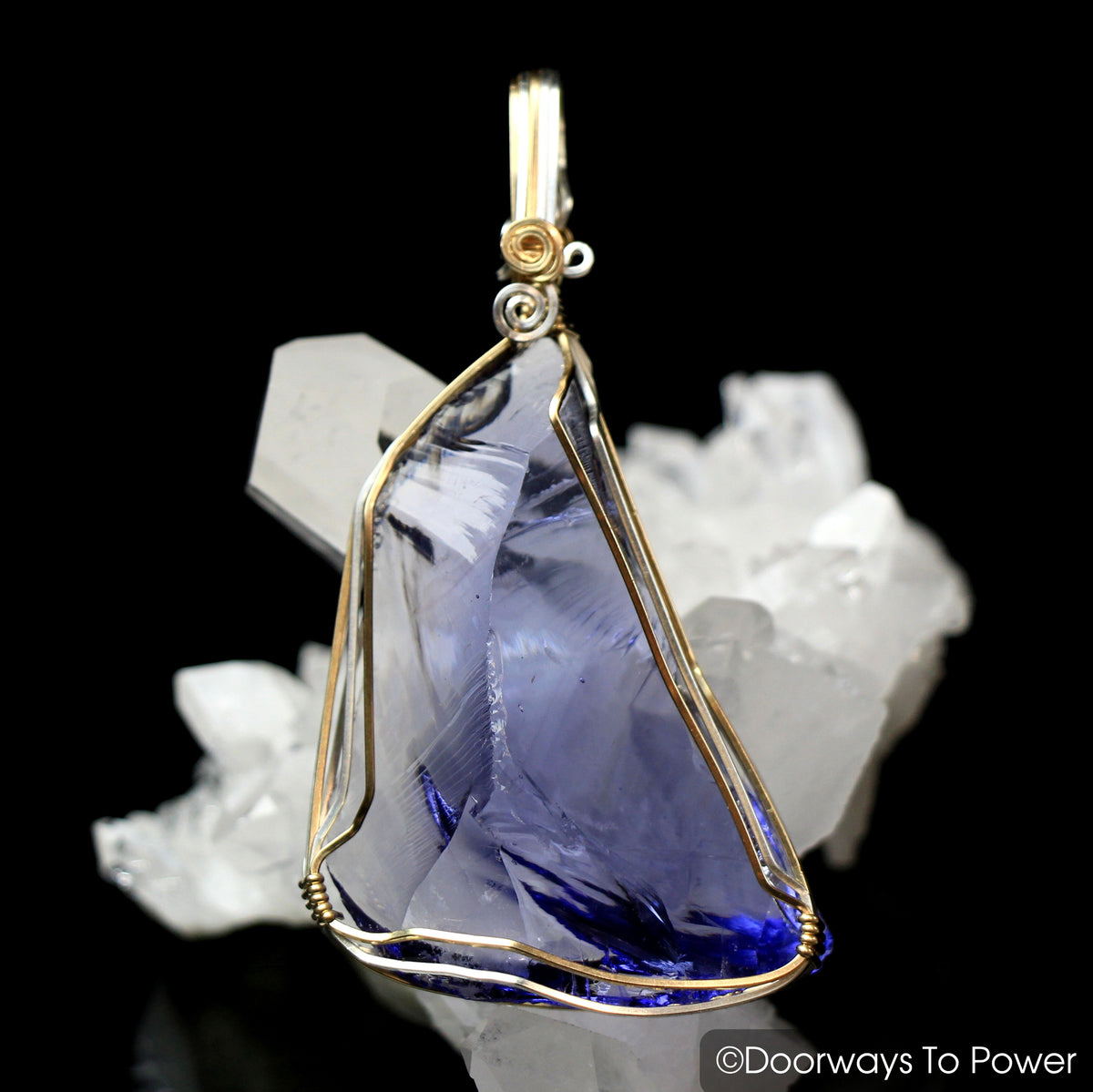 Sovereign Amethyst Andara Crystal Pendant 14k “SAHASRARA”