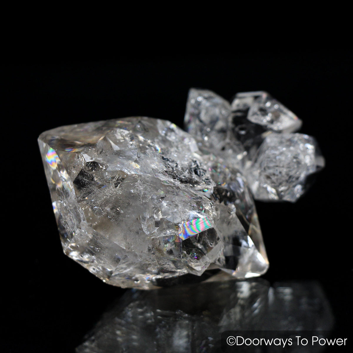 Herkimer Diamond Double Terminated Crystal with Sunken Record Keeper 'Traveler'