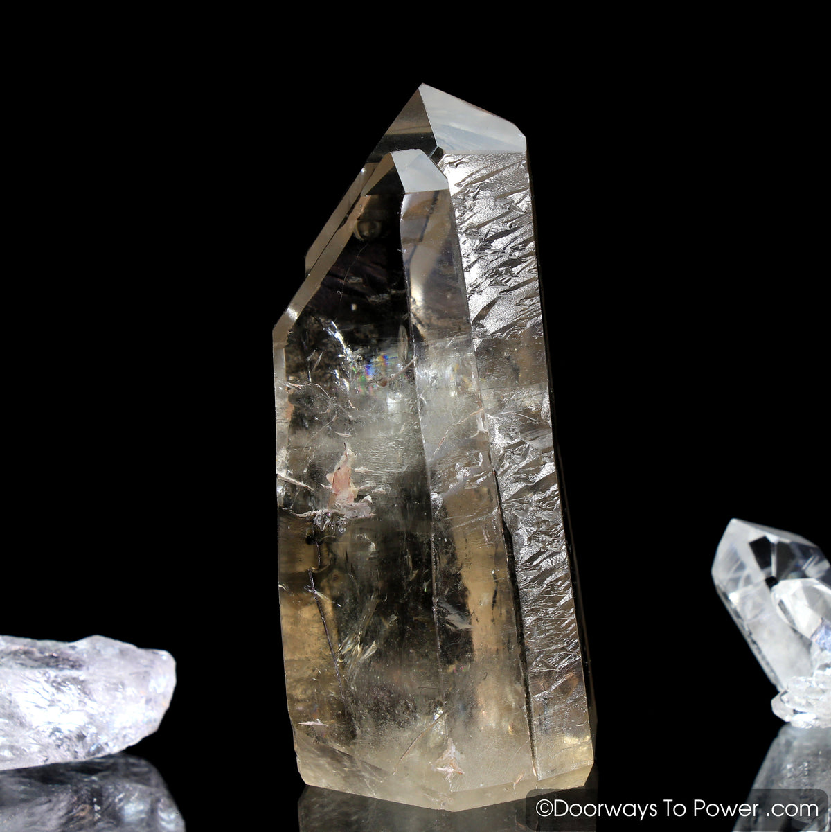 Golden Lemurian Seed Tantric Twin Record Keeper Crystal Point (RARE)